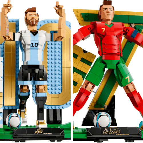 Messi e Cristiano Ronaldo fazem parte da coleção "Lendas do Futebol" da Lego