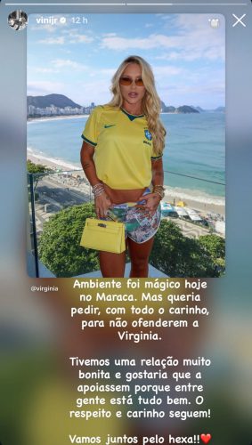 Pronunciamento de Vini Jr. sobre ofensas a Virgínia
